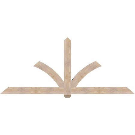 Ekena Millwork Redmond Smooth Timber Gable Bracket, Douglas Fir, 108"W x 45"H x 5 1/2"D x 5 1/2"F, 10/12 Pitch GBW108X45X0606RED00SDF